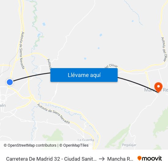Carretera De Madrid 32 - Ciudad Sanitaria to Mancha Real map