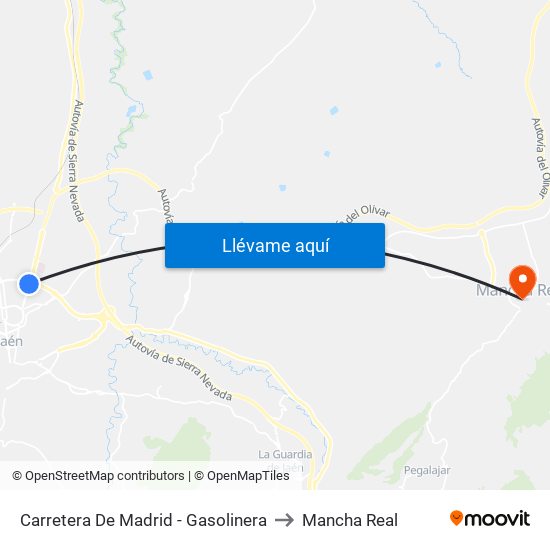 Carretera De Madrid - Gasolinera to Mancha Real map