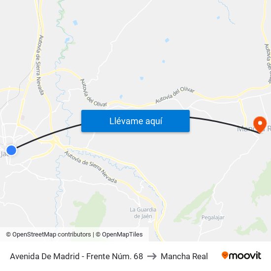 Avenida De Madrid - Frente Núm. 68 to Mancha Real map