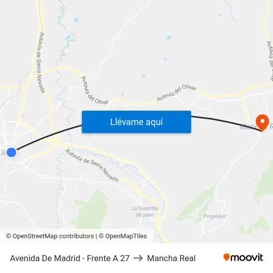 Avenida De Madrid - Frente A 27 to Mancha Real map