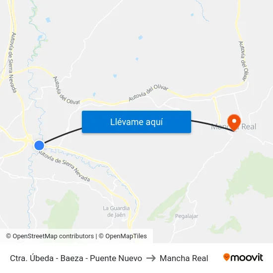 Ctra. Úbeda - Baeza - Puente Nuevo to Mancha Real map