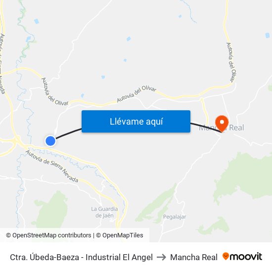Ctra. Úbeda-Baeza - Industrial El Angel to Mancha Real map
