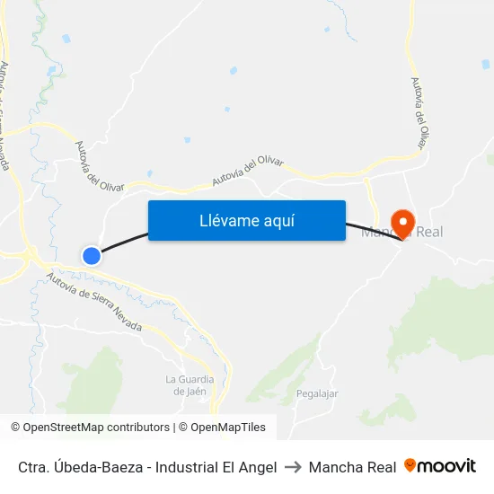 Ctra. Úbeda-Baeza - Industrial El Angel to Mancha Real map