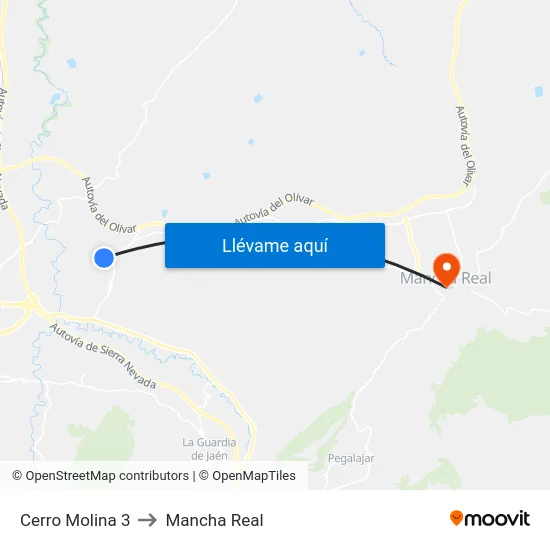 Cerro Molina 3 to Mancha Real map