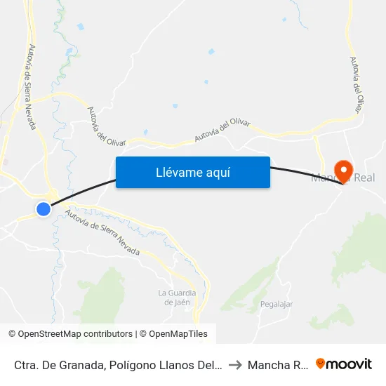 Ctra. De Granada, Polígono Llanos Del Valle to Mancha Real map