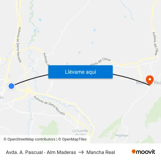 Avda. A. Pascual - Alm Maderas to Mancha Real map