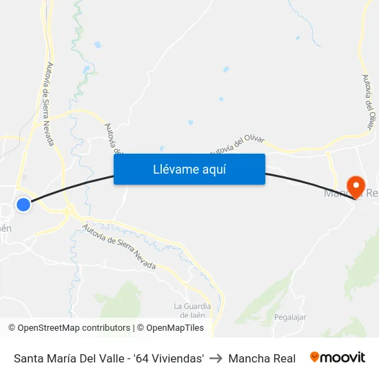 Santa María Del Valle - '64 Viviendas' to Mancha Real map
