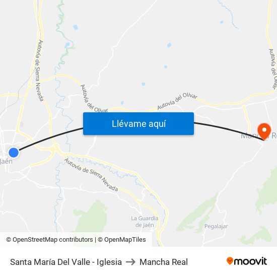 Santa María Del Valle - Iglesia to Mancha Real map