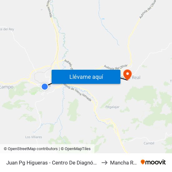 Juan Pg Higueras - Centro De Diagnóstico to Mancha Real map