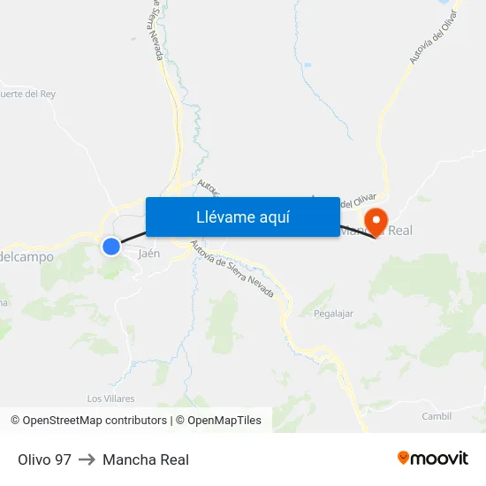 Olivo 97 to Mancha Real map