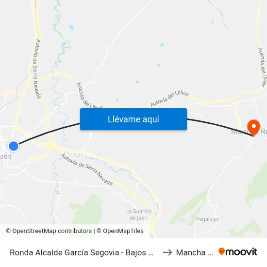 Ronda Alcalde García Segovia - Bajos Comerciales to Mancha Real map