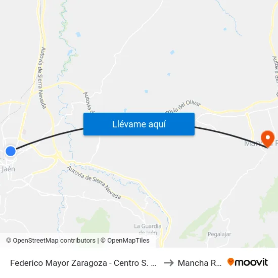 Federico Mayor Zaragoza - Centro S. Down to Mancha Real map