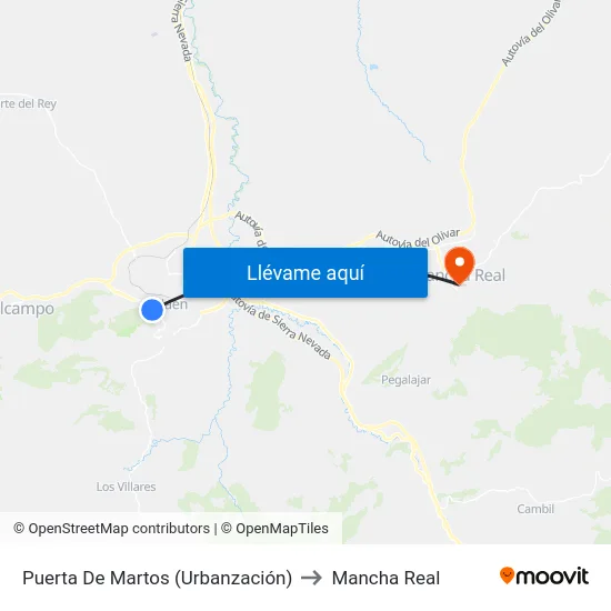 Puerta De Martos (Urbanzación) to Mancha Real map