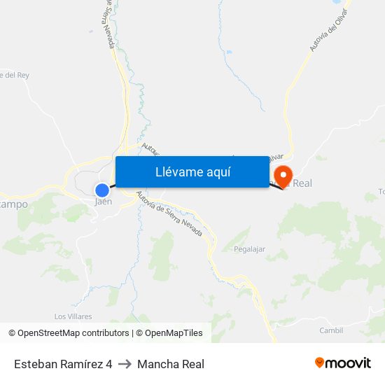 Esteban Ramírez 4 to Mancha Real map