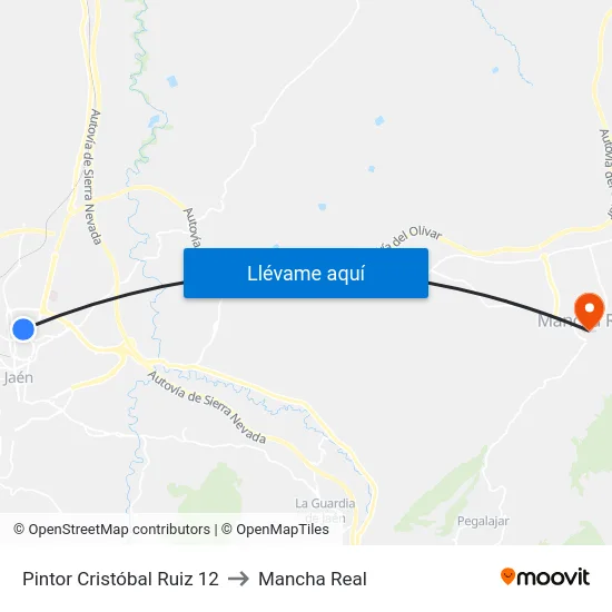 Pintor Cristóbal Ruiz 12 to Mancha Real map