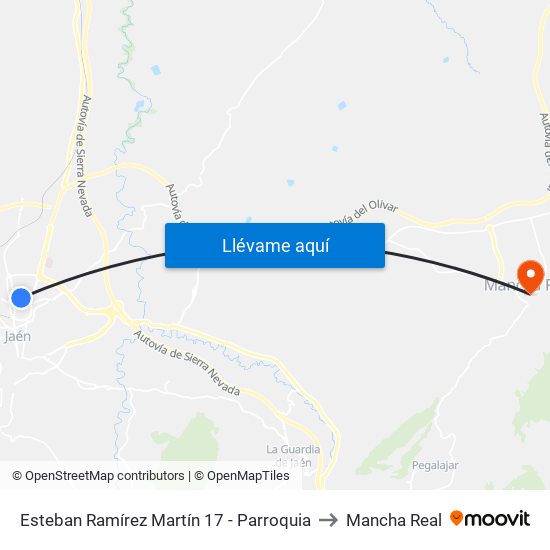 Esteban Ramírez Martín 17 - Parroquia to Mancha Real map