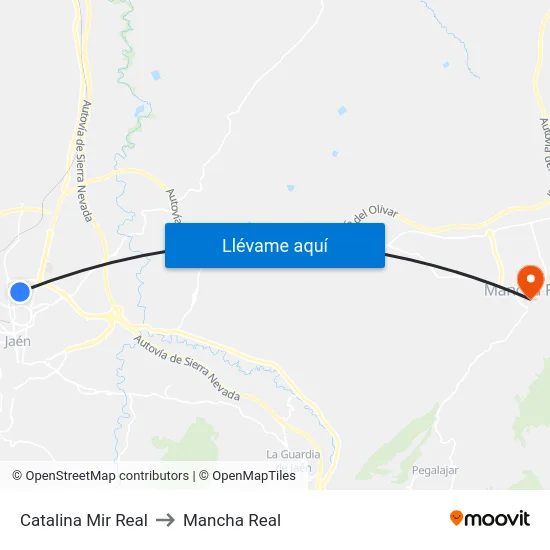 Catalina Mir Real to Mancha Real map