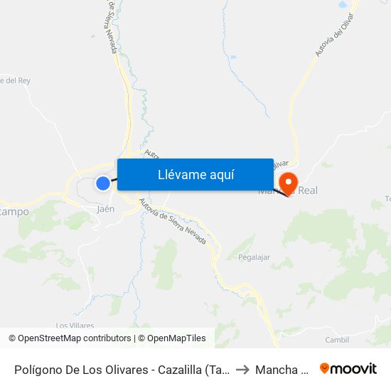 Polígono De Los Olivares - Cazalilla (Tanatorio) to Mancha Real map