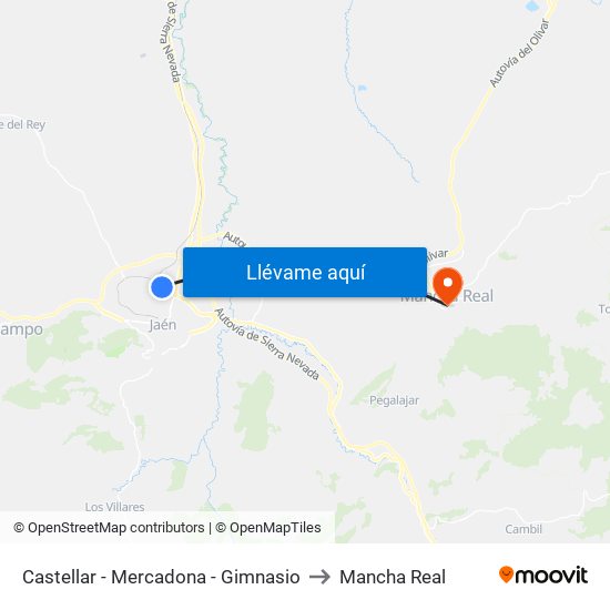 Castellar - Mercadona - Gimnasio to Mancha Real map