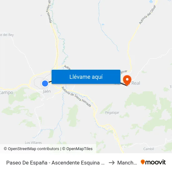 Paseo De España - Ascendente Esquina C/ Miguel Mesa Berro to Mancha Real map
