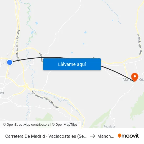 Carretera De Madrid - Vaciacostales (Sentido Las Infantas) to Mancha Real map