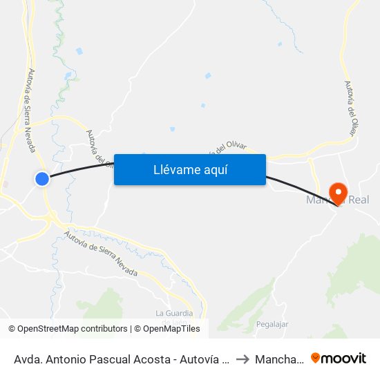 Avda. Antonio Pascual Acosta - Autovía (Sentido Jaén) to Mancha Real map