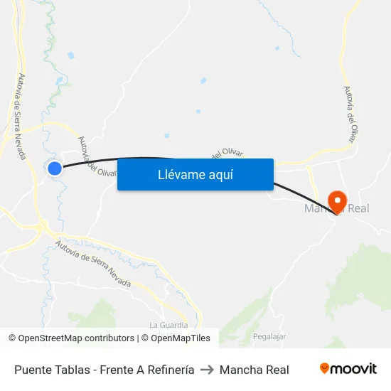 Puente Tablas - Frente A Refinería to Mancha Real map