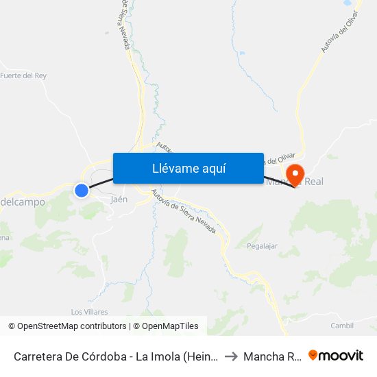 Carretera De Córdoba - La Imola (Heineken) to Mancha Real map