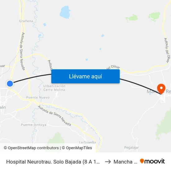 Hospital Neurotrau. Solo Bajada (8 A 10 Y 15 A 16) V to Mancha Real map