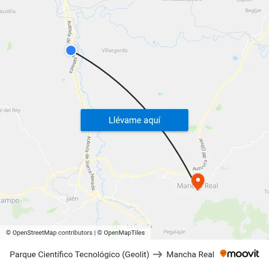 Parque Científico Tecnológico (Geolit) to Mancha Real map