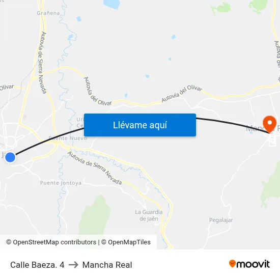 Calle Baeza. 4 to Mancha Real map