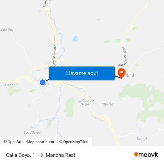 Calle Goya. 1 to Mancha Real map