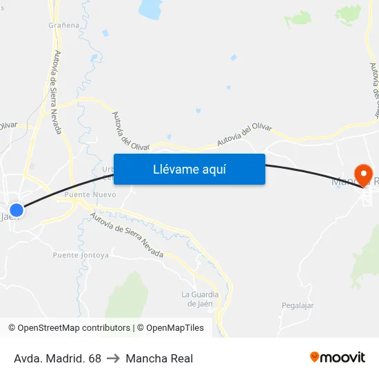 Avda. Madrid. 68 to Mancha Real map