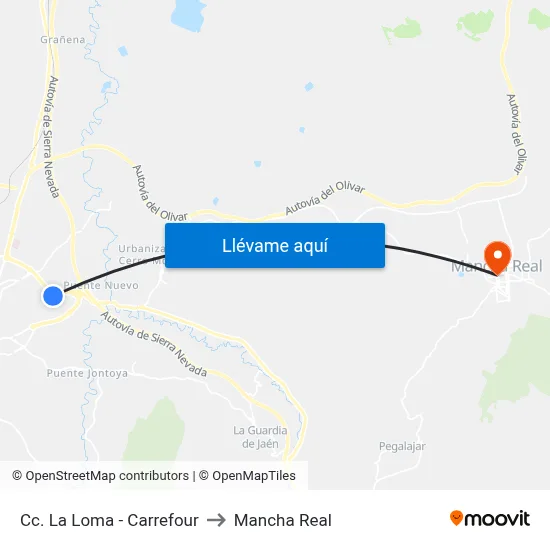 Cc. La Loma - Carrefour to Mancha Real map