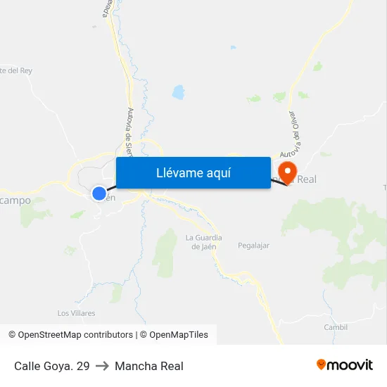 Calle Goya. 29 to Mancha Real map