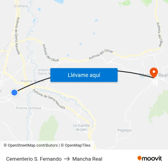 Cementerio S. Fernando to Mancha Real map