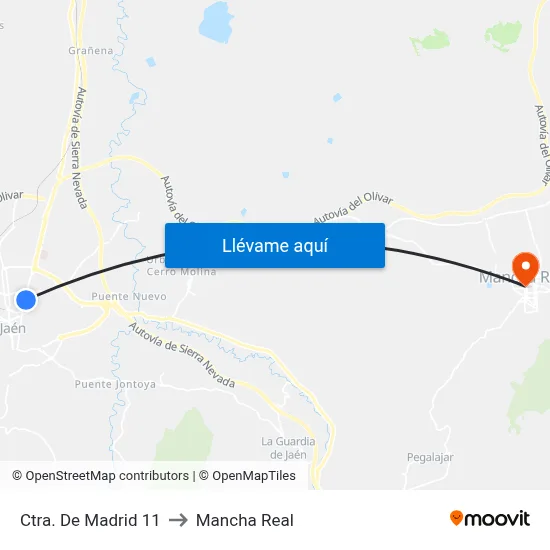 Ctra. De Madrid 11 to Mancha Real map
