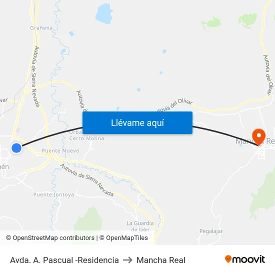 Avda. A. Pascual -Residencia to Mancha Real map