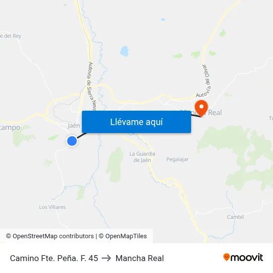 Camino Fte. Peña. F. 45 to Mancha Real map