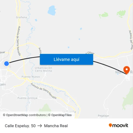 Calle Espeluy. 50 to Mancha Real map