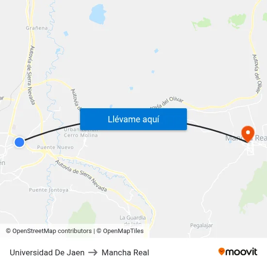 Universidad De Jaen to Mancha Real map