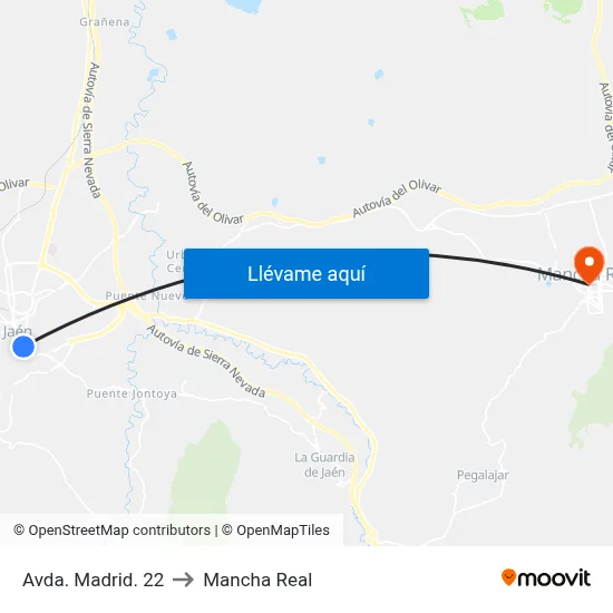 Avda. Madrid. 22 to Mancha Real map