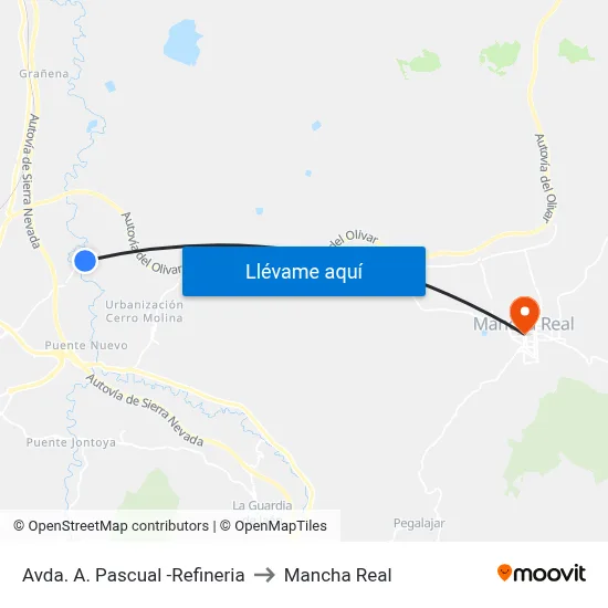 Avda. A. Pascual -Refineria to Mancha Real map