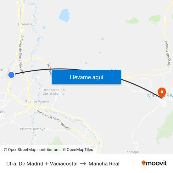 Ctra. De Madrid -F.Vaciacostal to Mancha Real map