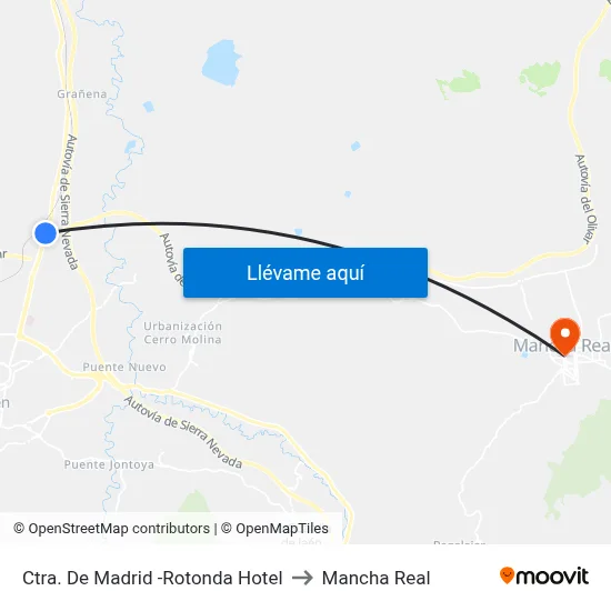 Ctra. De Madrid -Rotonda Hotel to Mancha Real map