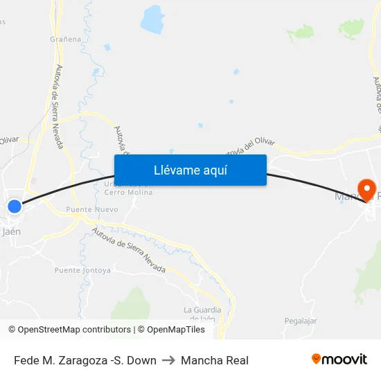 Fede M. Zaragoza -S. Down to Mancha Real map
