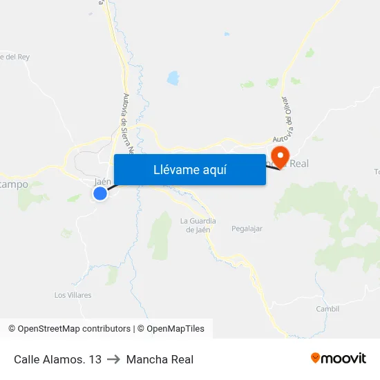 Calle Alamos. 13 to Mancha Real map