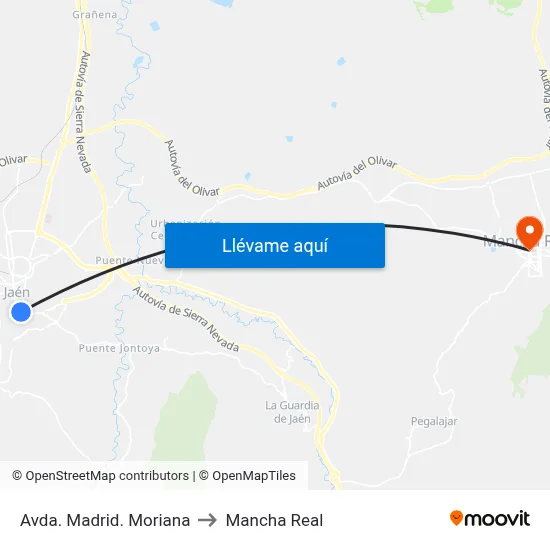 Avda. Madrid. Moriana to Mancha Real map