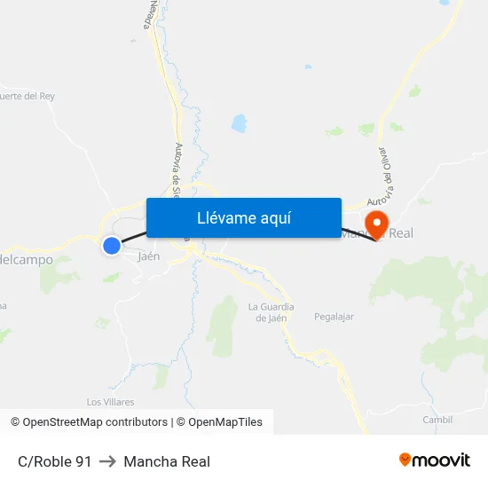 C/Roble 91 to Mancha Real map