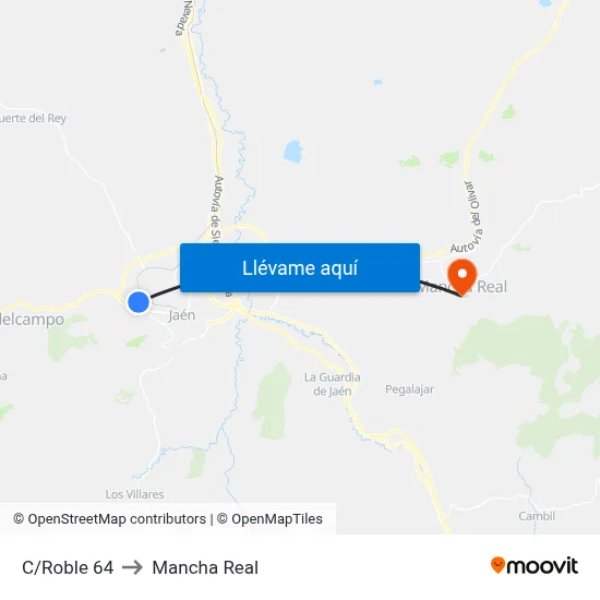 C/Roble 64 to Mancha Real map